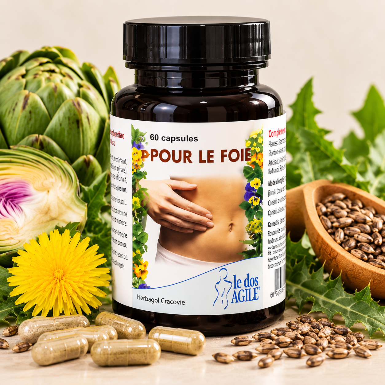 Pour le Foie – complément alimentaire à base de plantes – Le Dos Agile