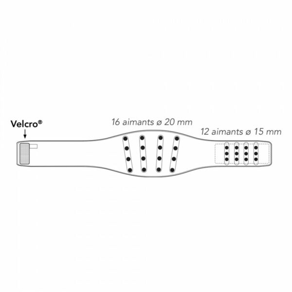 Ceinture magnétique lombo-abdominale schema